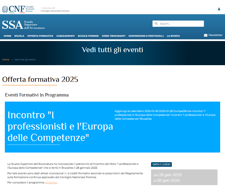 I Professionisti e l’Europa delle Competenze